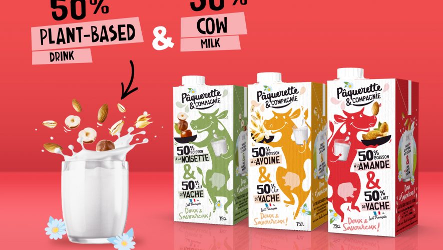 French family business Triballat Noyal is launching a new brand of drinks called Pâquerette & Compagnie, which uniquely combines the creaminess of cow milk with the delicious flavours of plant-based ingredients, in combiblocMidi 750 ml carton pack from SIG. Photo: SIG